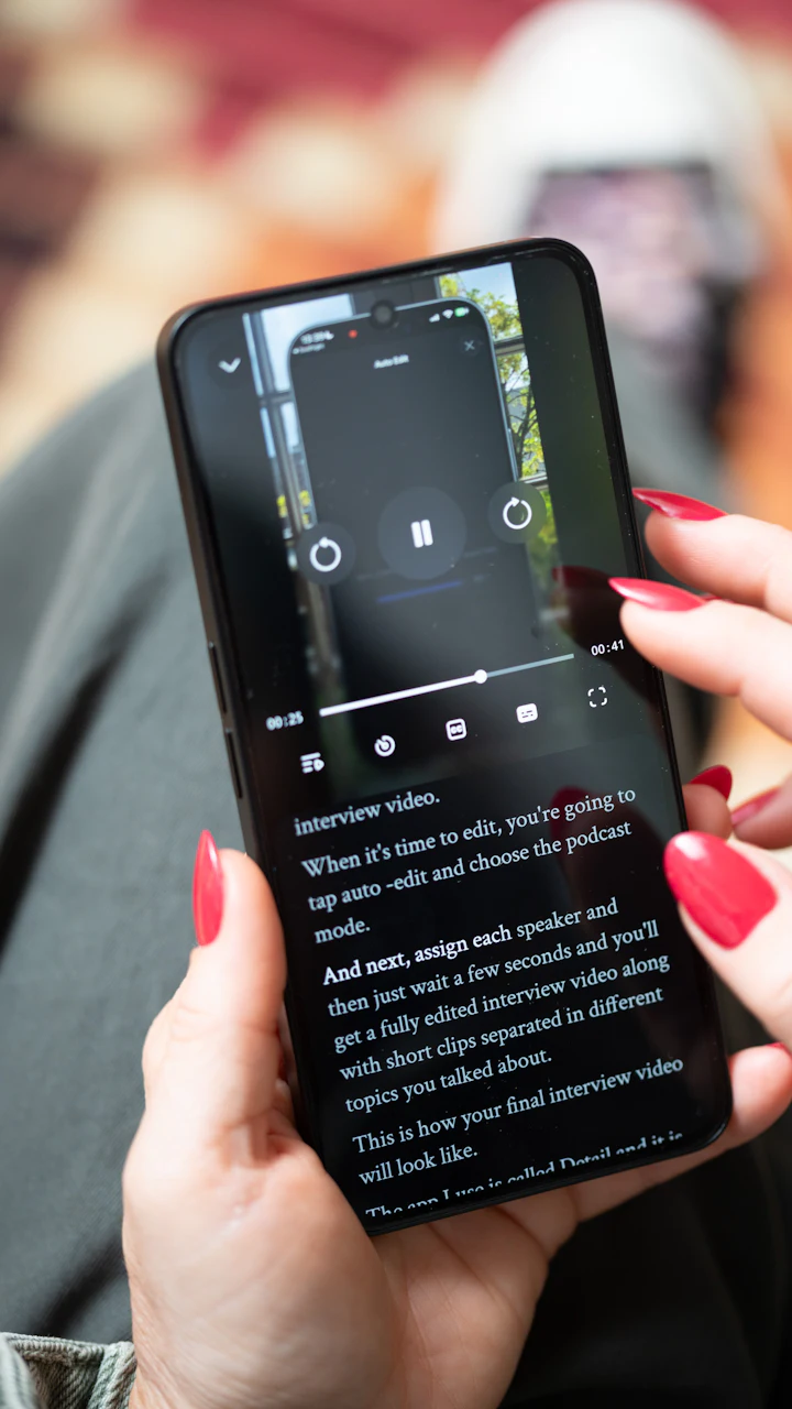 Créateur qui monte une vidéo sur son téléphone